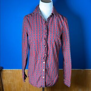 Tommy Hilfiger Red and Blue Button Down Shirt
